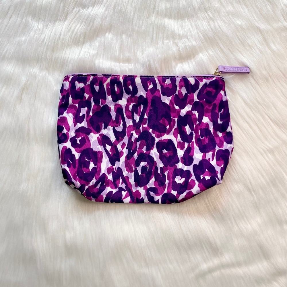 Estée Lauder Purple Cheetah Print Cosmetic Bag